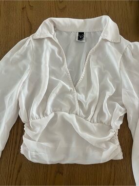 White Women's V-Neck Blouse by Windsor brand